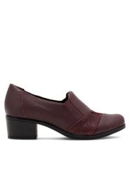 Go Soft Półbuty EST-GUSTA-22 Bordowy. Czerwone czółenka damskie GO SOFT, bez wzorów, ze skóry, bez obcasa, na obcasie. Za 159.99 zł.