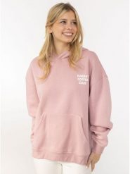 Zwillingsherz Bluza "Sunday Coffee Club" w kolorze jasnoróżowym rozmiar: S/M. Różowe bluzy damskie Zwillingsherz, m, bez wzorów, z kapturem. Za 179.22 zł.