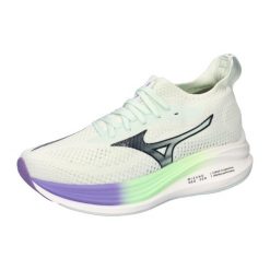 Buty do biegania damskie, Neo Zen. Zielone obuwie sportowe damskie Mizuno, z materiału, bez zapięcia, do biegania. Za 599.35 zł.