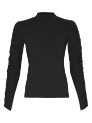 MOSS COPENHAGEN Koszulka "Moselle" w kolorze czarnym rozmiar: XS. Czarne bluzki damskie Moss Copenhagen, xs, bez wzorów, bez kołnierzyka, bez ramiączek. Za 39.12 zł.