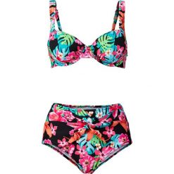 Bikini na fiszbinach minimizer (2 części) bonprix czarny w kwiaty. Czarne bikini bonprix, w kwiaty. Za 109.99 zł.