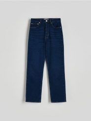Jeansy straight - granatowy. Niebieskie jeansy damskie Reserved. W wyprzedaży za 139.99 zł.