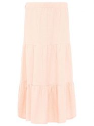 Zwillingsherz Muślinowa spódnica w kolorze brzoskwiniowym rozmiar: S/M. Pomarańczowe spódnice damskie Zwillingsherz, m, bez wzorów, z bawełny, maxi. Za 104.99 zł.