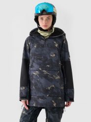 4F Kurtka snowboardowa membrana 8000 damska - czarna XXL. Czarne kurtki damskie 4F, na zimę, m, bez wzorów, z dzianiny, z kapturem. W wyprzedaży za 299.99 zł.