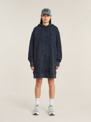 G-Star Sukienka dresowa w kolorze granatowym rozmiar: L. Niebieskie sukienki damskie G-Star, bez wzorów, z bawełny, retro, bez ramiączek. Za 227.85 zł.