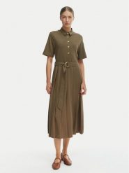 Tommy Hilfiger Sukienka codzienna WW0WW48756 Zielony Regular Fit. Zielone sukienki damskie Tommy Hilfiger, bez wzorów, z bawełny, bez ramiączek. Za 699.99 zł.