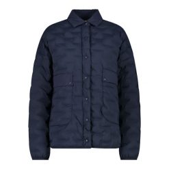 Rozszerzalna kurtka damska CMP. Niebieskie kurtki damskie CMP, na zimę, bez wzorów, z puchu, bez kaptura. Za 614.00 zł.