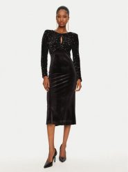 Rinascimento Sukienka koktajlowa CFC0121943003 Czarny Regular Fit. Czarne sukienki damskie Rinascimento, bez wzorów, z syntetyku, wizytowe, bez ramiączek. Za 419.99 zł.