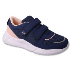 Befado sportowe dziecięce na rzepy 452Y004 granatowo/różowe niebieskie. Niebieskie buty sportowe dziewczęce bez zapięcia. W wyprzedaży za 110.80 zł.