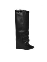 Steve Madden Kozaki Corenne SM11003418 Czarny. Czarne kozaki damskie Steve Madden, ze skóry, bez obcasa, na koturnie, bez zapięcia. Za 1,099.00 zł.