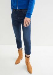 "Dżinsy ""ultra-soft"" Slim Fit, dł. 7/8". Niebieskie jeansy damskie bonprix. Za 89.99 zł.