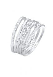 Elli Damskie zestaw pierścionków 5 części Basic Minimal Trend filigranowy w pozłacanym srebrze 925 Sterling Silver Pierścionki 1 ct. Szare pierścionki damskie Elli, pozłacane. Za 378.99 zł.