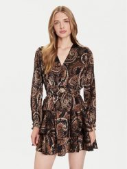 Guess Sukienka codzienna W5BK53 W2770 Brązowy Regular Fit. Brązowe sukienki damskie Guess, z aplikacjami, z syntetyku, bez ramiączek. Za 419.99 zł.