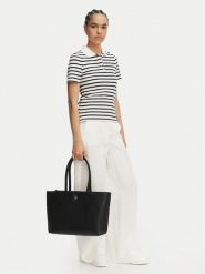 Tommy Hilfiger Torebka Th Logotape Tote AW0AW18742 Czarny. Czarne shopper bag Tommy Hilfiger, bez wzorów, ze skóry, bez dodatków. Za 649.99 zł.