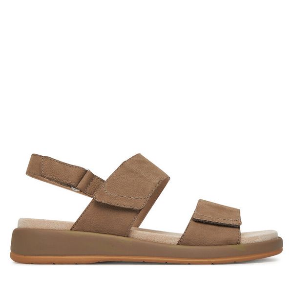 Sandały Caprice. Brązowe sandały damskie Caprice, bez wzorów, bez obcasa, na płaskiej podeszwie, bez zapięcia. Za 169.99 zł.