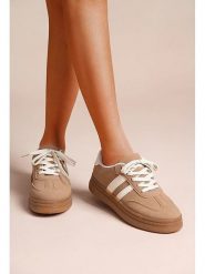 Foreverfolie Sneakersy w kolorze jasnobrązowo-białym rozmiar: 36. Białe obuwie sportowe damskie Foreverfolie, bez zapięcia. Za 96.83 zł.