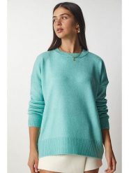 Happiness Istanbul Sweter w kolorze turkusowym rozmiar: onesize. Niebieskie swetry klasyczne damskie Happiness Istanbul, bez kołnierzyka. Za 78.99 zł.