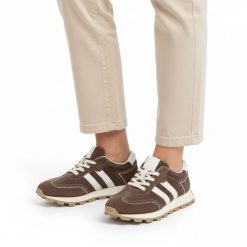 Sneakersy damskie S.Barski, sportowy fason sznurowanie stabilna podeszwa dobra przyczepność wygodna konstrukcja miękkie wnętrze, brązowe, LR61-7097. Brązowe obuwie sportowe damskie S.BARSKI, bez zapięcia. Za 229.00 zł.