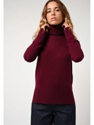 AUTHENTIC CASHMERE Kaszmirowy golf "Fornet" w kolorze bordowym rozmiar: XL. Czerwone golfy damskie AUTHENTIC CASHMERE, xl, bez wzorów, z kaszmiru, bez ramiączek. Za 399.71 zł.