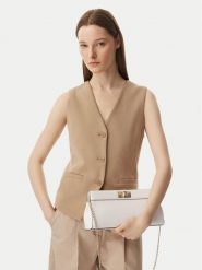 Tommy Hilfiger Torebka Th Modern Clutch AW0AW18727 Kremowy. Białe torebki wieczorowe damskie Tommy Hilfiger, bez wzorów, ze skóry, bez dodatków. Za 529.99 zł.
