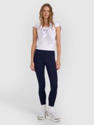 4F Legginsy dzianinowe damskie - granatowe XS. Niebieskie legginsy damskie 4F, s, bez wzorów, z dzianiny. W wyprzedaży za 39.99 zł.