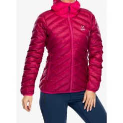 Kurtka ocieplana damska Haglofs Sarna Mimic Hood. Czerwone kurtki damskie Haglöfs, bez wzorów, bez kaptura. Za 616.99 zł.
