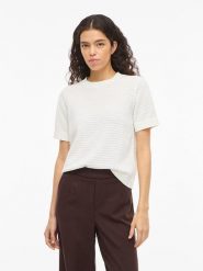 Vila Sweter "Vilollo" w kolorze białym rozmiar: XL. Białe swetry klasyczne damskie Vila, xl, z bawełny, bez kołnierzyka. Za 88.23 zł.