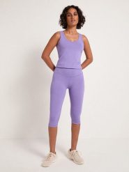 Lanius Legginsy sportowe w kolorze fioletowym rozmiar: 42. Różowe legginsy sportowe damskie Lanius, bez wzorów, z materiału, z podwyższonym stanem, outdoorowe. Za 159.59 zł.
