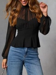 Milan Kiss Bluzka w kolorze czarnym rozmiar: XL. Czarne bluzki damskie Milan Kiss, xl, bez wzorów, bez kołnierzyka, bez ramiączek. Za 152.99 zł.