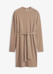 Sukienka z dżerseju z mieszanki wiskozy. Niebieskie sukienki damskie bonprix, bez wzorów, z dżerseju, bez ramiączek. Za 134.99 zł.