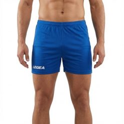 Szorty do biegania z elastycznym pasem jasnoniebieskie. Niebieskie spodenki sportowe damskie LEGEA, xl, bez wzorów, z bawełny, do biegania. Za 80.00 zł.