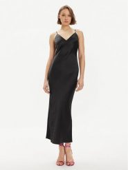 Gina Tricot Sukienka letnia 21038 Czarny Regular Fit. Czarne sukienki damskie Gina Tricot, bez wzorów, z syntetyku, bez ramiączek. Za 69.99 zł.
