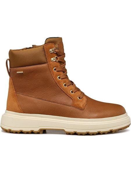 Geox Skórzane botki "Lamidie + Grip" w kolorze jasnobrązowym rozmiar: 39. Brązowe botki damskie Geox, bez obcasa, bez zapięcia. Za 524.62 zł.