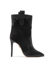 Rage Age Kowbojki RA-08-06-000376 Czarny. Czarne botki damskie Rage Age, ze skóry, bez obcasa, na szpilce, bez zapięcia. Za 749.99 zł.