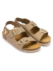 Mandel Skórzane sandały "Carlos" w kolorze szarobrązowym rozmiar: 38. Brązowe sandały damskie Mandel, bez wzorów, z nubiku, bez obcasa, bez zapięcia. Za 165.99 zł.