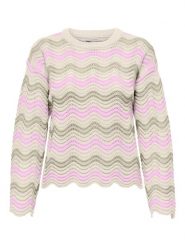 ONLY Sweter w kolorze jasnoróżowo-kremowo-oliwkowym rozmiar: S. Brązowe swetry klasyczne damskie Only, s, bez kołnierzyka. Za 104.99 zł.