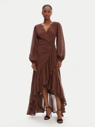 Marciano Guess Sukienka wieczorowa 5GGK53 7317A Brązowy Regular Fit. Brązowe sukienki damskie Marciano Guess, z aplikacjami, z bawełny, wizytowe, bez ramiączek. Za 899.99 zł.