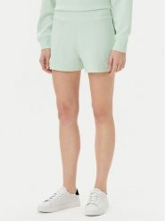 Guess Szorty sportowe V5GD19 KC3D2 Zielony Relaxed Fit. Zielone spodenki sportowe damskie Guess, xs, z aplikacjami, z bawełny. Za 109.99 zł.