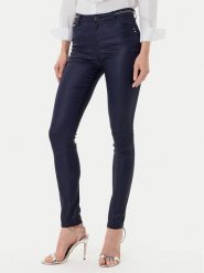 Morgan Spodnie materiałowe 212-PALONA Granatowy Slim Fit. Niebieskie spodnie materiałowe damskie Morgan, bez wzorów, z materiału. Za 239.99 zł.