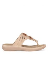 Clara Barson Japonki WYL0510-26 Beżowy. Brązowe klapki damskie Clara Barson, bez wzorów, z syntetyku, bez obcasa, bez zapięcia. Za 89.99 zł.