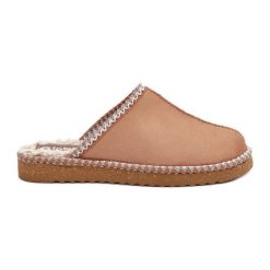 Inblu Obuwie Domowe Kapcie Z Haftem Damskie Camel brązowe. Brązowe kapcie damskie . Za 160.24 zł.