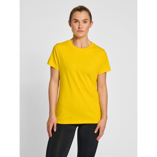 Koszulka damska Hummel Red Heavy. Żółte bluzki damskie Hummel, s, bez wzorów, z bawełny, bez kołnierzyka, bez ramiączek. Za 117.00 zł.