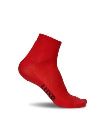 Skarpety Rowerowe Unisex Luxa Classic Short. Czerwone skarpetki damskie LUXA, bez wzorów, z materiału. Za 49.90 zł.