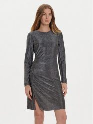 DKNY Sukienka koktajlowa DD4GAA85 Srebrny Regular Fit. Szare sukienki damskie DKNY, bez wzorów, z syntetyku, wizytowe, bez ramiączek. Za 379.99 zł.