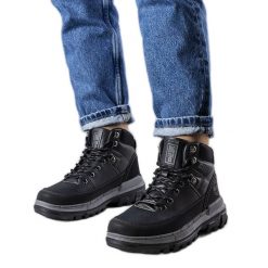 Czarne trapery Big Star KK274222. Czarne trapery damskie na zimę, ze skóry ekologicznej, bez zapięcia. Za 138.90 zł.