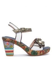 Laura Vita Sandały Nellao 31 Szary. Szare sandały damskie LAURA VITA, bez wzorów, ze skóry, bez obcasa, na słupku, bez zapięcia. Za 439.99 zł.