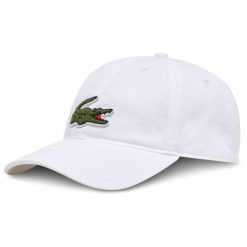 Czapka Lacoste RK3186-00-001 unisex. Białe czapki damskie Lacoste, bez wzorów, z materiału. Za 333.35 zł.