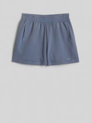 4F Spodenki dresowe damskie - denim M. Niebieskie szorty damskie 4F, bez wzorów, z denimu. Za 89.99 zł.