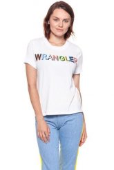 WRANGLER T SHIRT DAMSKI T-SHIRTS 80´S TEE WHITE W7010EV12 112130877. Białe t-shirty damskie Wrangler, s, bez wzorów, bez kołnierzyka. W wyprzedaży za 39.99 zł.