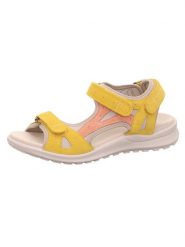 Legero Skórzane sandały "Siris" w kolorze żółtym rozmiar: 38. Żółte sandały damskie Legero, bez wzorów, z otwartym noskiem, bez obcasa, bez zapięcia. Za 173.99 zł.